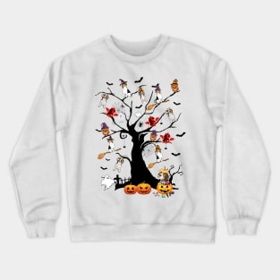 Beagle Halloween Tree Pumpkin Gift Crewneck Sweatshirt